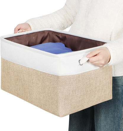 Foldable Storage Bin Collapsible Basket 12" x 10" x 9.5" Cube Storage Organizer Bins with Dual Carry Handles for Home Closet Shelves Drawers Organizer, Set of 3, Grey