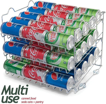 Sagler Stackable Pantry Can Organizer - 3-Tier Soda Can Organizer - Multifunctional Chrome-Finish Can Rack Organizer for Up to 36 Cans - For Pantry, Kitchen Cabinet, Countertop, Under Sink - 17x13x13