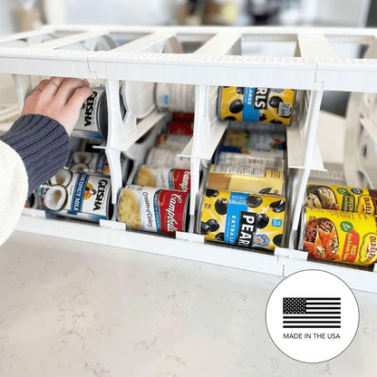 Shelf Reliance Cansolidator Pantry Plus - Can Organizer for Pantry, Stackable Soda Can Storage for Kitchen, Holds 60 Cans of Food or Soda