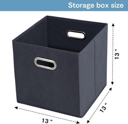 Black Fabric Cubby Storage Bins，13x13x13 Inches ，Cube Organizer Bin Foldable Storage Boxes with Dual Handles Fabric Organizer Box and collapsible Storage basket，Set of 3 ，Black