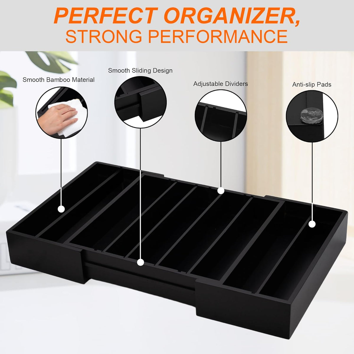 MinBoo Bamboo K Cup Holder for Drawer or Countertop Coffee Pod Holder Expandable K Cup Pod Storage Tea bag organizer K Cup Storage for Coffee Station Home Office and Kitchen