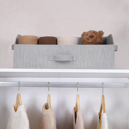 WUIKE Closet Organizers and Storage, Trapezoid Storage Bins, Fabric Closet Bins with Handles, Foldable Storage Baskets for Clothes, Purse, Blanket, Herringbone Gray, Extra Large