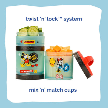 Whiskware Bluey Stackable Snack Containers for Babies, Toddlers, and Kids, 3 Stackable Snack Cups for School and Travel, Cupholder Friendly, Bluey and Bingo! Let’s Do This!