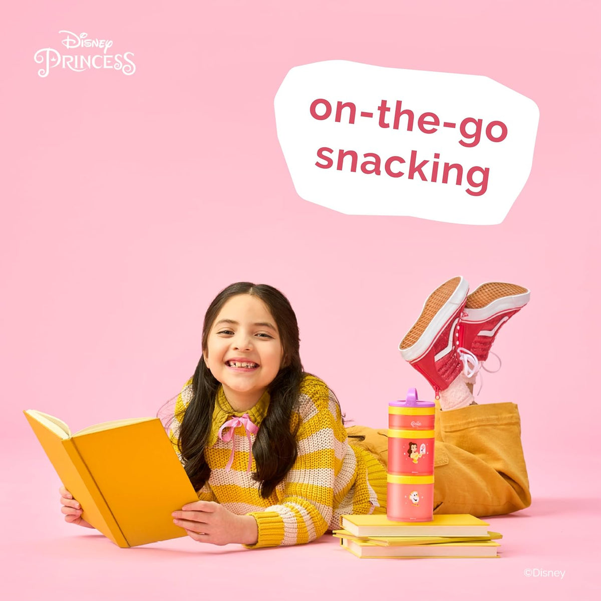 Whiskware Bluey Stackable Snack Containers for Babies, Toddlers, and Kids, 3 Stackable Snack Cups for School and Travel, Cupholder Friendly, Bluey and Bingo! Let’s Do This!
