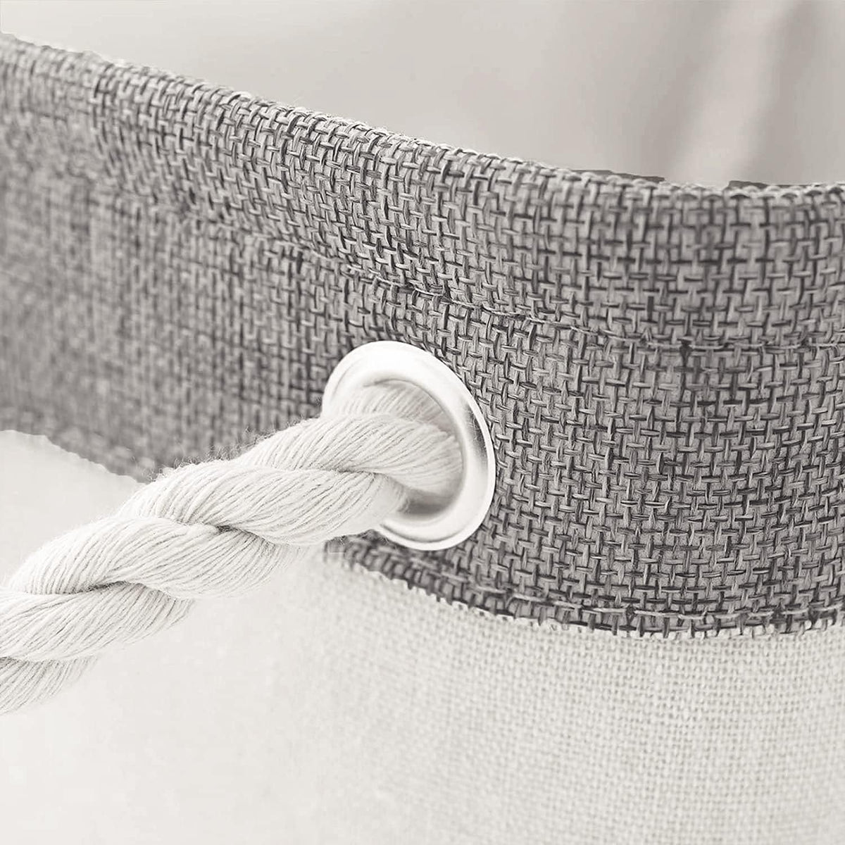 Fabric Storage Bins 12x8x5 inch [6-Pack] with Rope Handles - Decorative Baskets for Organizing