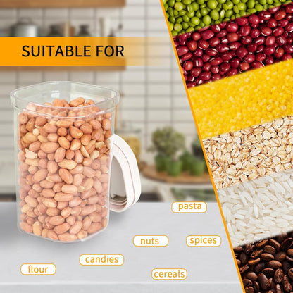 Airtight Food Storage Container, 44oz Moisture-Proof Canister with Measuring Spoon for Coffee, Protein Powder, Sugar, Flour, Cereal, Kitchen & Pantry Organization (1300ML)