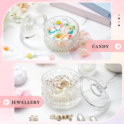 Tioncy 3 Pcs Large Body Powder Puff and Container Valentine's Day gift Powder Container with Puff Crystal Case Soft Washable Reusable Velour Face Body Glitter Wet Dry Makeup (Classic,Clear)
