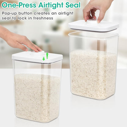 TBMax Rice Flour Storage Container with Automatic Flip-up Lid 25 Lbs | 12.68 Qt, Tall and Narrow Food Storage Flour Bin for Kitchen Pantry Organization, Pet Dog Cat Food Storage Container