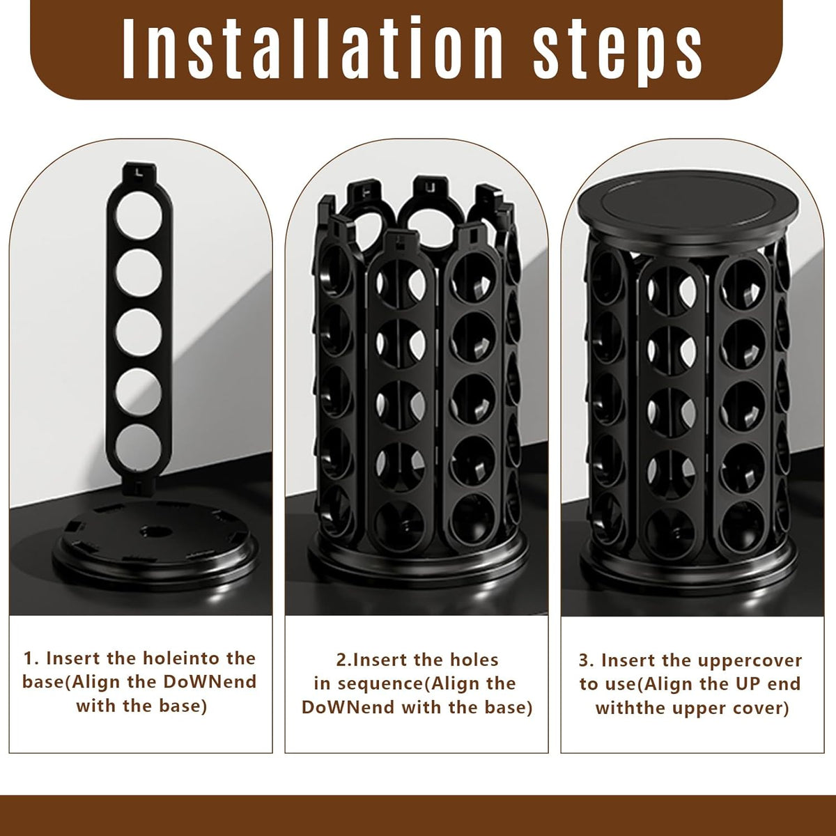 K Cup Holder, Coffee Pod Storage Carousel Holder Organizer Compatible with 40 Keurig K-Cup Pods, Home or Office Kitchen Counter Organizer
