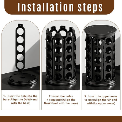 K Cup Holder, Coffee Pod Storage Carousel Holder Organizer Compatible with 40 Keurig K-Cup Pods, Home or Office Kitchen Counter Organizer