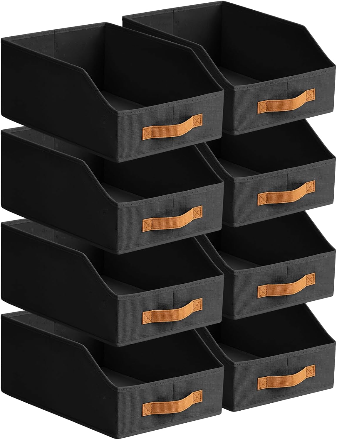 Homsorout Fabric Storage Bins for Organizing - Large Trapezoid Collapsible Storage Bins with Front Handle, Closet Organizers and Storage for Bedroom, Home Shelves, Small Spaces, Beige