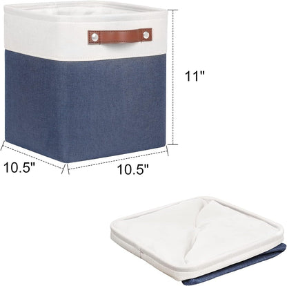 Univivi 4PC Small Fabric Storage Bins,15x6x5 inch Long Narrow Storage Baskets with PU Handles for Closet,Cabinet,Countertop Organizing Small Items (Gray,15x6x5 inch)