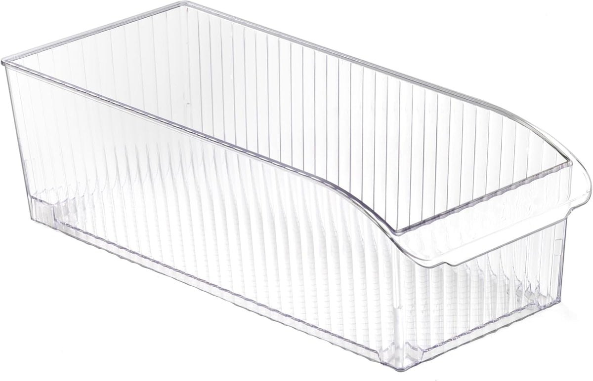 BINO | Plastic Storage Bins with Wheels, X-Large | THE ROLLER COLLECTION | Clear Storage Bins for Organization | Clear Containers for Pantry Fridge & Freezer Organizer Bin Cabinet & Pantry Organizers