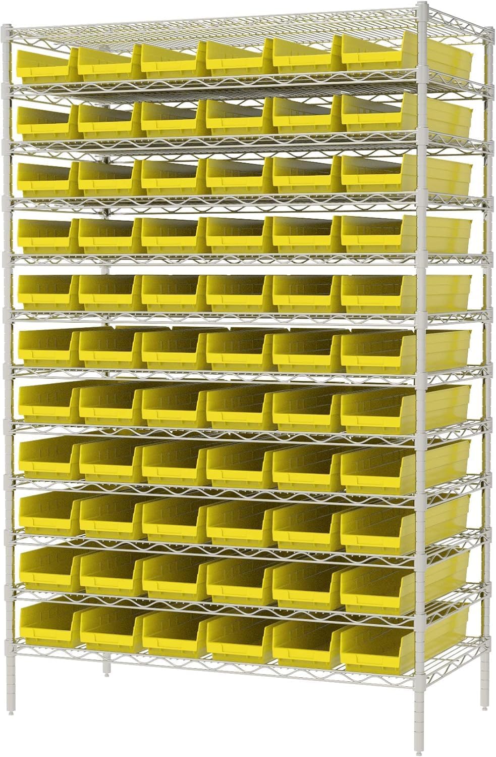 Akro-Mils 30164 Plastic Shelf Bins, Heavy Duty Storage Bins for Garage, Closet, and Drawer Organization, 24-Inch x 6-1/2-Inch x 4-Inch, Clear, 6-Pack