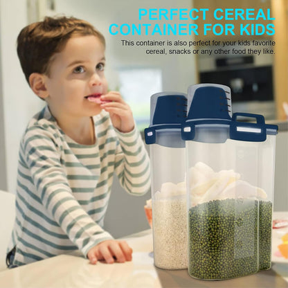 Uppetly Rice Airtight Dry Food Storage Containers, BPA Free Plastic Storage Bin Dispenser with Pourable Spout, Measuring cup for Cereal, Flour and Baking Supplies, Include a Stainless Steel Whisk
