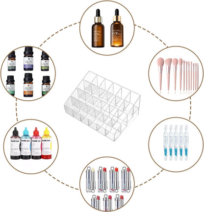 24Slots Essential Oil Holder，Plastics Essential Oil Storage,for Bottles Perfumes and Nail Polish Shelf，Essential Oil Organizer,Makeup Storage Rack