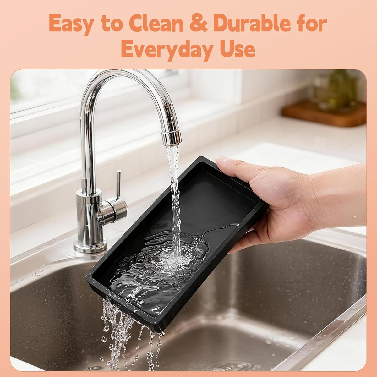 Oil Tray Kitchen Counter, Kitchen Tray for Oil Bottle, Made of Soft Silicone, Protect Bottles from Cracks and Scratches, Smooth, Easy to Clean, Keeps Countertop Tidy, for Glass Oils Sprayer and Bottle