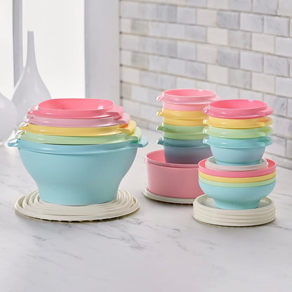 Tupperware Heritage Collection, New Food Storage Container Set in Vintage Pink, Dishwasher Safe and BPA Free (18 containers, 18 lids)