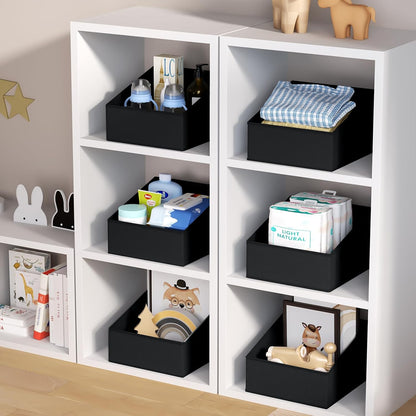 DIMJ Closet Storage Bins - Fabric Storage Baskets for Shelves, Collapsible Closet Organizers and Storage with Handles, Trapezoid Shelf Organization Storage Cubes for Purse, Toys, Books, Towel, Socks