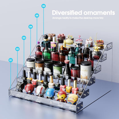 Acrylic Display Shelf,Risers Display Stands,Perfume Organizer,Cupcake Stand,Tiered Display Stand,Sticker Display,Card Stands For Display,Card Display Stand,Figure Display，Spice Rack(6 Tier)