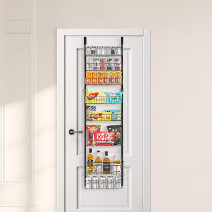 VEVOR Over the Door Pantry Organizer, 10-Tier Pantry Organization and Storage, Heavy-Duty Steel Hanging Spice Rack, Adjustable Wall Seasoning Shelves, for Home Kitchen Laundry Room Bathroom, White