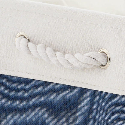 Fabric Storage Bins 12x8x5 inch [6-Pack] with Rope Handles - Decorative Baskets for Organizing