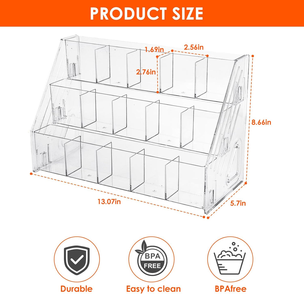 Drink Packet Organizer, Acrylic Water Flavor Packet Holder, Drink Mix Organizer Hydration Powdered Mixes Holder Container for Kitchen Cabinet Countertop Pantry Storage (3 Tier)