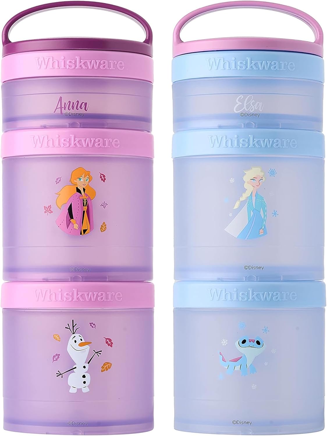 Whiskware Bluey Stackable Snack Containers for Babies, Toddlers, and Kids, 3 Stackable Snack Cups for School and Travel, Cupholder Friendly, Bluey and Bingo! Let’s Do This!