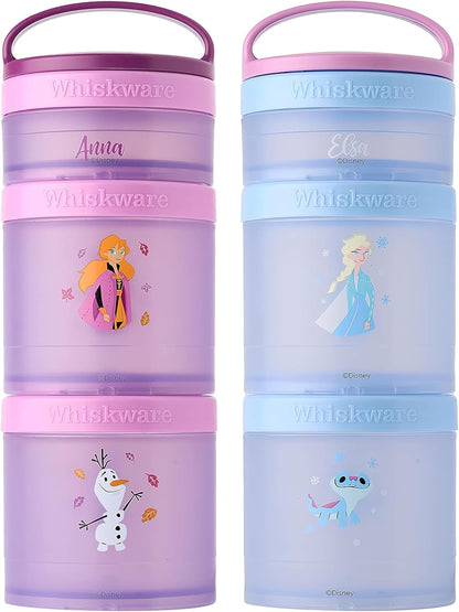 Whiskware Bluey Stackable Snack Containers for Babies, Toddlers, and Kids, 3 Stackable Snack Cups for School and Travel, Cupholder Friendly, Bluey and Bingo! Let’s Do This!