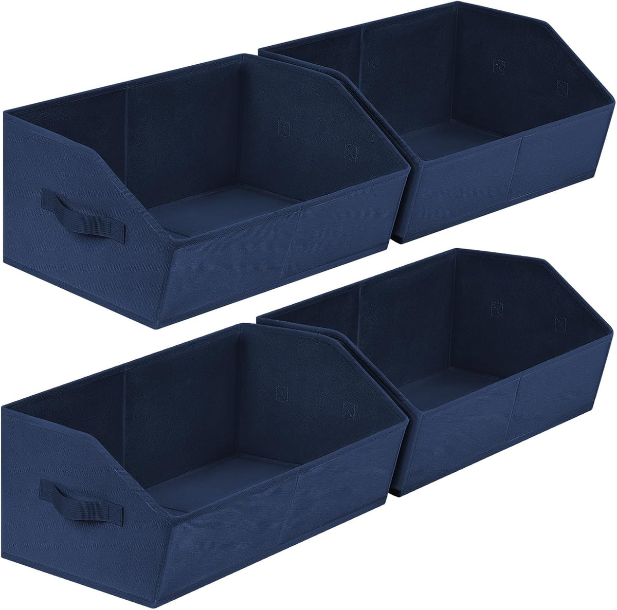 Homsorout Closet Organizers Bins 6 Packs - Large Closet Shelf Organizer with Handles, Fabric Trapezoid Storage Bins, Collapsible Storage Cubes for Clothes, Towels, Light Gray