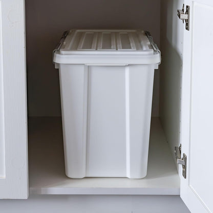 IRIS USA Stackable Dog Food Storage Container with 2 Cup Scoop, 4 Secure Latches, Fits up to 30 lbs, Pet Dry Food Bin, Gasket Seal Lid, BPA Free, Stackable, Easy Measure, Gray/Dark Gray