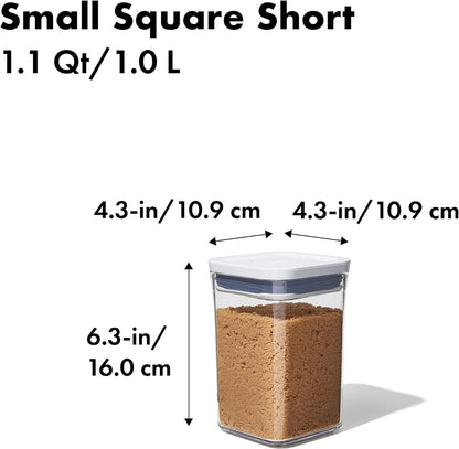 OXO Good Grips POP Container - Airtight Food Storage - Small Square Tall 2.3 Qt Ideal for spaghetti, linguini and lasagna