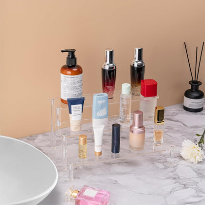 Acrylic Display Stand Risers, 3 Tier Perfume Stand Organizer, Clear Cupcake Stand Holder, Large Shelf Risers for Figures, Display Shelf for Collectibles, Dessert Shelves for Decoration and Organizer