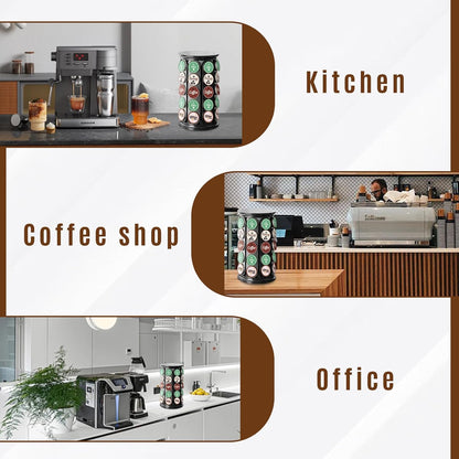 K Cup Holder, Coffee Pod Storage Carousel Holder Organizer Compatible with 40 Keurig K-Cup Pods, Home or Office Kitchen Counter Organizer