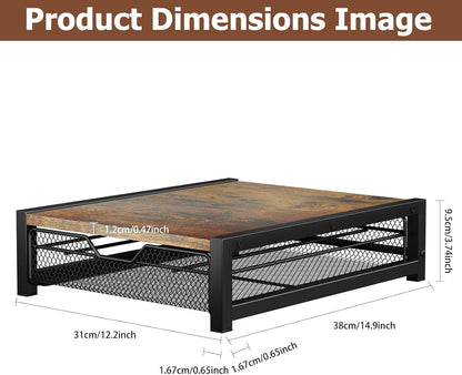 KLM Coffee Pod Holder for Keuring K-Cup,Rustic Brown Counter Storage Organizer with Sliding Drawer,Holds 35 Pods,No Assembly Required.