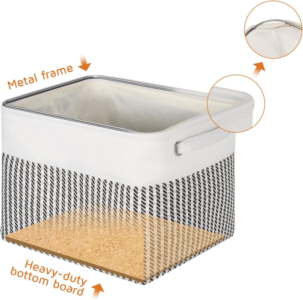 Foldable Storage Bin Collapsible Basket 12" x 10" x 9.5" Cube Storage Organizer Bins with Dual Carry Handles for Home Closet Shelves Drawers Organizer, Set of 3, Grey