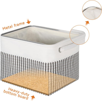 Foldable Storage Bin Collapsible Basket 12" x 10" x 9.5" Cube Storage Organizer Bins with Dual Carry Handles for Home Closet Shelves Drawers Organizer, Set of 3, Grey