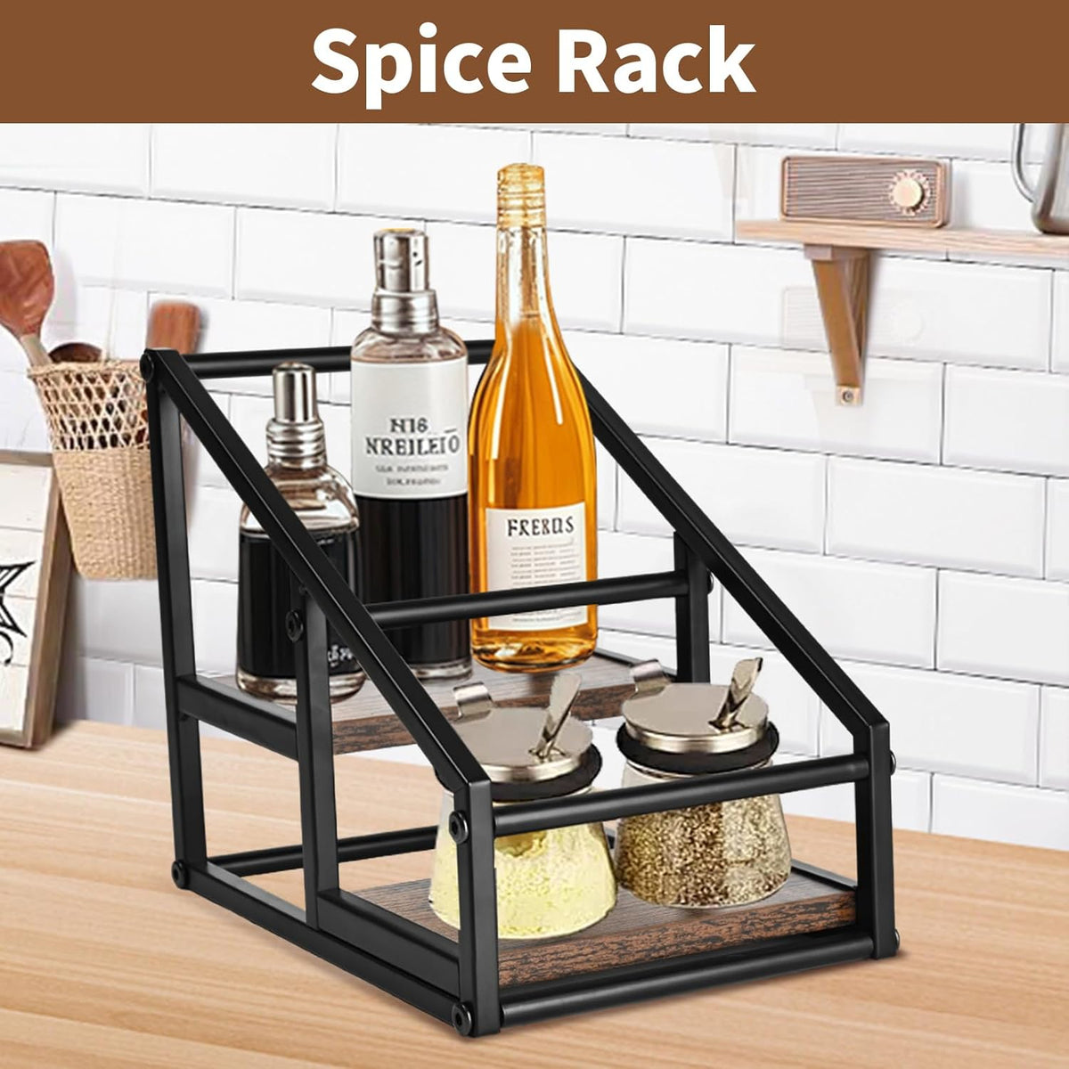 Coffee Syrup Organizer Rack, Liquor Bottle Display Shelf, Spice Racks, 4-Tier 16 Syrup Bottles Holder Stand for Coffee Bar Kitchen Small Wine Rack for Bar Family Storage for Syrup Wine Dressing