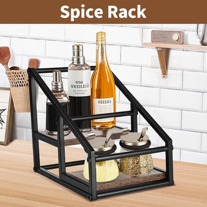 Coffee Syrup Organizer Rack, Liquor Bottle Display Shelf, Spice Racks, 4-Tier 16 Syrup Bottles Holder Stand for Coffee Bar Kitchen Small Wine Rack for Bar Family Storage for Syrup Wine Dressing