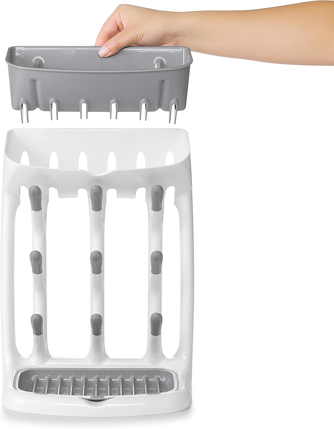 OXO Tot Expandable Drying Rack – Space-Saving Drying Rack | Newborn and Baby Essentials | Breastfeeding Essentials | Dry Baby Bottles | Save Space in Kitchen