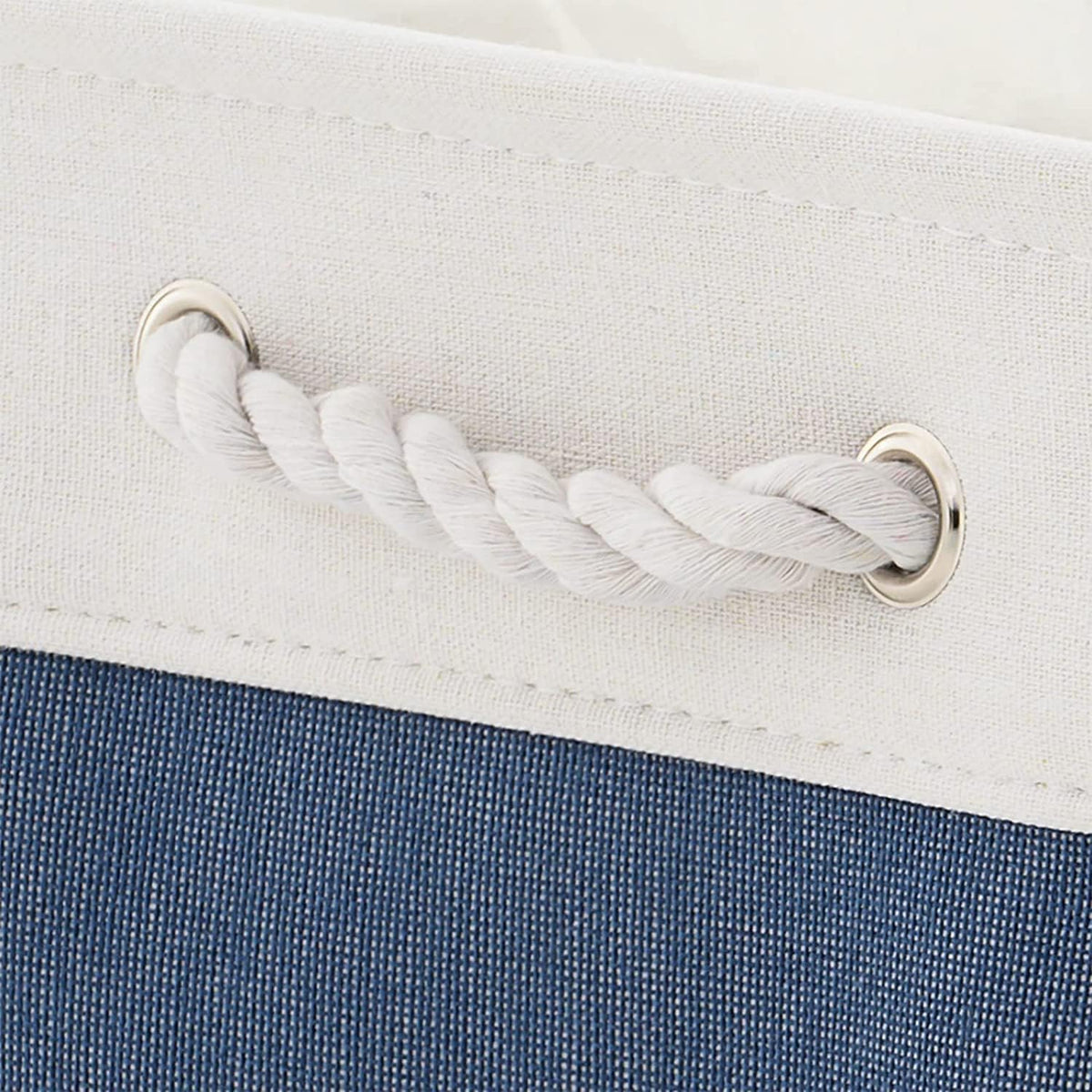 Fabric Storage Bins 12x8x5 inch [6-Pack] with Rope Handles - Decorative Baskets for Organizing