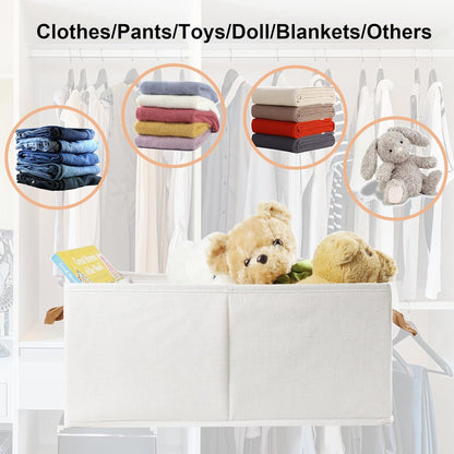 Fordonral Pack of 3 Large Capacity Storage Bins Closet Organizer System, Sturdy Foldable Storage Boxes for Organizing Clothing, Sheets, Toys, Books - Shelf Organizer Shelves Basket Storage Bin