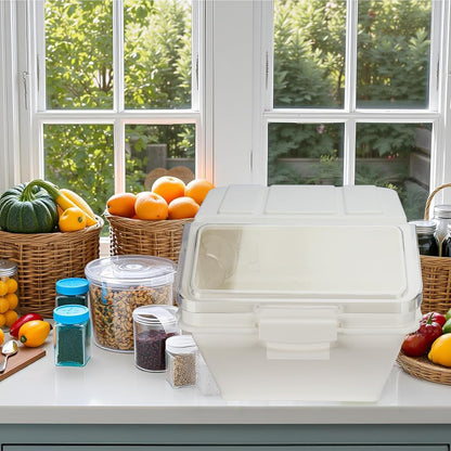 Flour Bin, 10 lb Stackable Kitchen Ingredient Storage Container with Lid - Food Pantry Organizer for Flour, Sugar, Rice, Baking,Dog Food Supplies (2.64 GAL-2.33 LB)