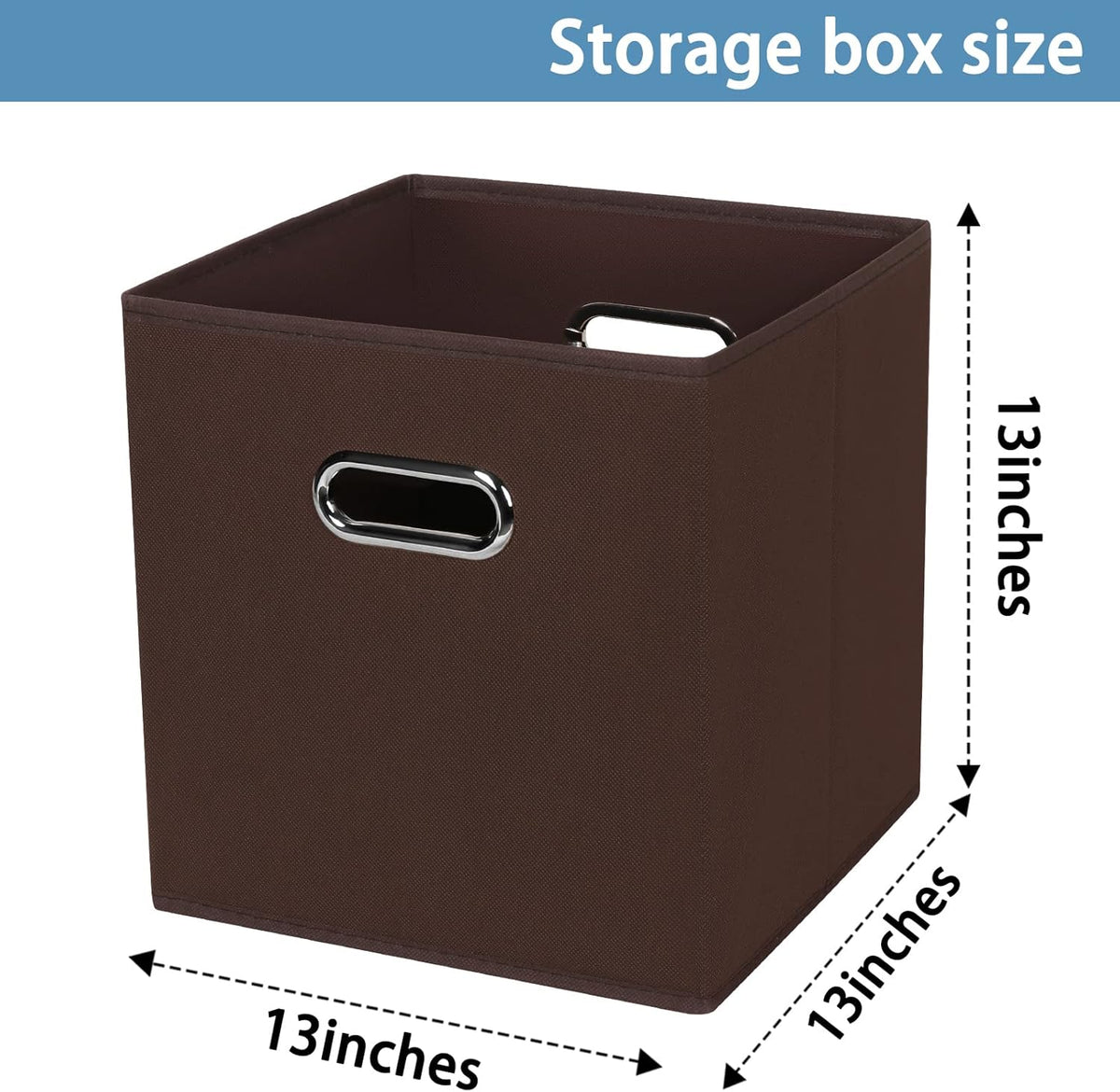 Black Fabric Cubby Storage Bins，13x13x13 Inches ，Cube Organizer Bin Foldable Storage Boxes with Dual Handles Fabric Organizer Box and collapsible Storage basket，Set of 3 ，Black
