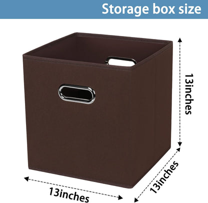 Black Fabric Cubby Storage Bins，13x13x13 Inches ，Cube Organizer Bin Foldable Storage Boxes with Dual Handles Fabric Organizer Box and collapsible Storage basket，Set of 3 ，Black