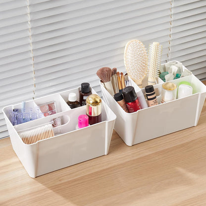 MACOPRO 17 QT Plastic Storage Box with Removable Tray, Bins with Lids, Clear Storage Container for Craft Supplies, Beads, Tools, Sewing, and Playdoh Organization (White, -17QT)