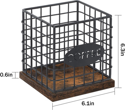 YINMIT K Cup Holder Organizer, Sturdy Coffee Pod Holder Organizer, 35 Kcup Large Capacity Storage Basket for Kitchen Counter and Office Desktop (Circular Grid)