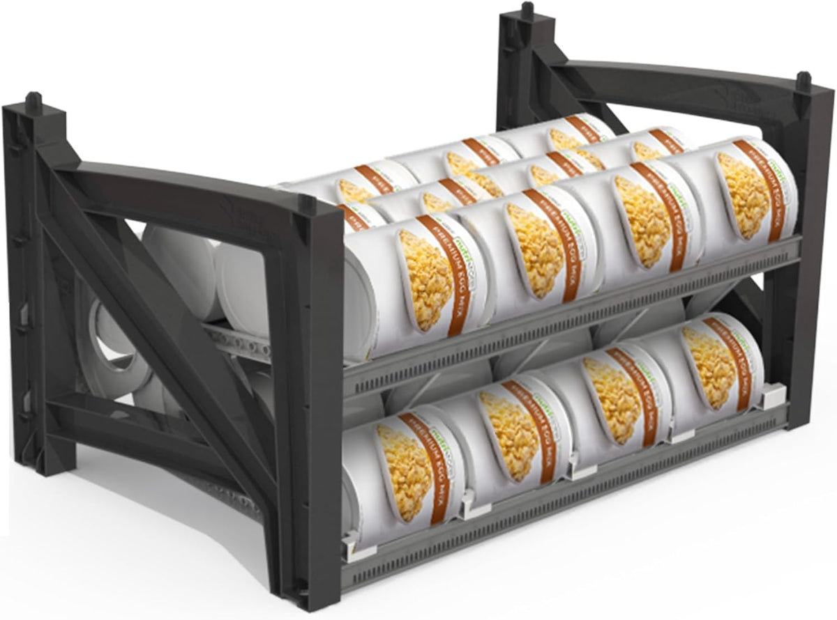 Shelf Reliance Cansolidator Pantry Plus - Can Organizer for Pantry, Stackable Soda Can Storage for Kitchen, Holds 60 Cans of Food or Soda