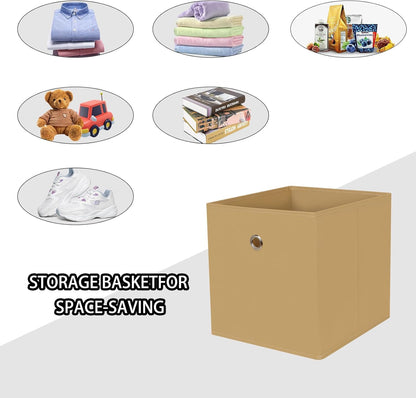 Black Foldable Storage Cubes Bins ,11 Inch Cloth Storage Cube Fabric Storage Box Cubes Organizer Baskets with Handles for Home Organizer Set of 3 (Black)