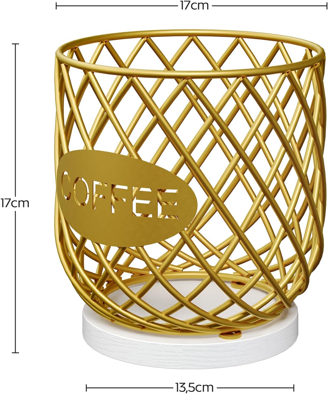 YATINEY Coffee Pod Holder Organizer, Holder for K Cup, Large Capacity Coffee Pod Basket, Versatile Coffee Capsule Storage Organizer, for Kitchen Countertop, Rustic Brown KH09BR